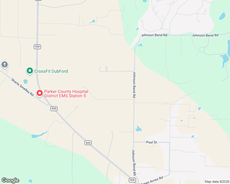map of restaurants, bars, coffee shops, grocery stores, and more near 950 Johnson Bend Road in Weatherford
