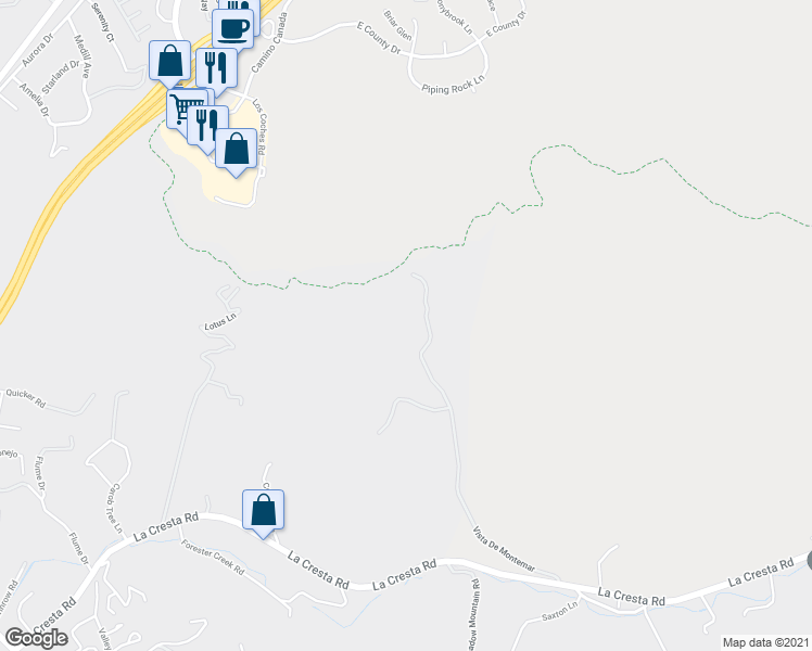 map of restaurants, bars, coffee shops, grocery stores, and more near 1555 Vista De Montemar in El Cajon