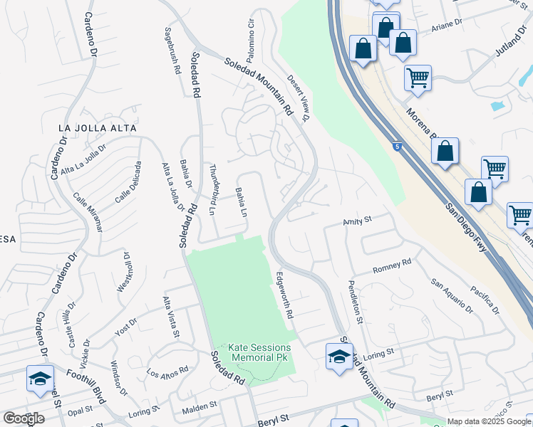 map of restaurants, bars, coffee shops, grocery stores, and more near 5434 Coral Reef Avenue in San Diego