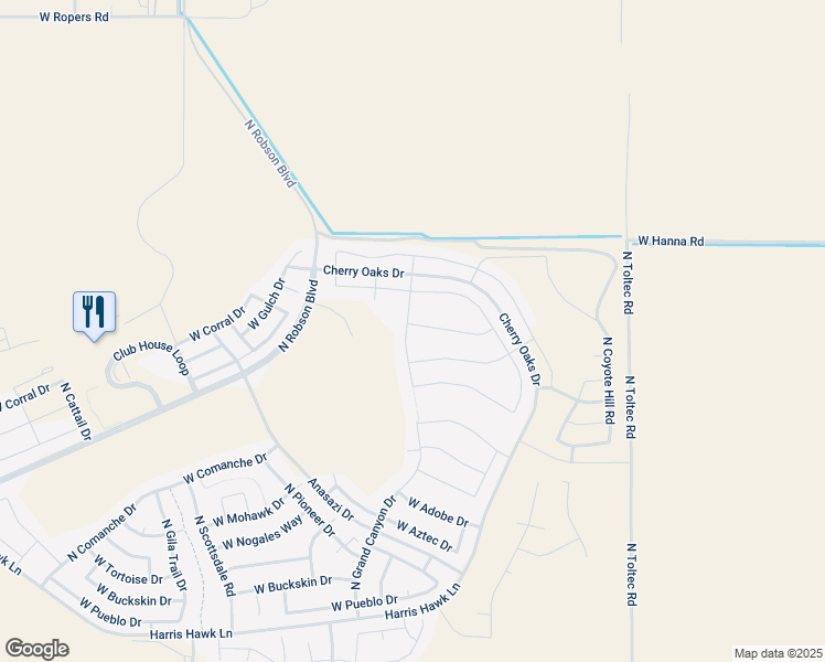 map of restaurants, bars, coffee shops, grocery stores, and more near 5802 Grand Canyon Drive in Eloy