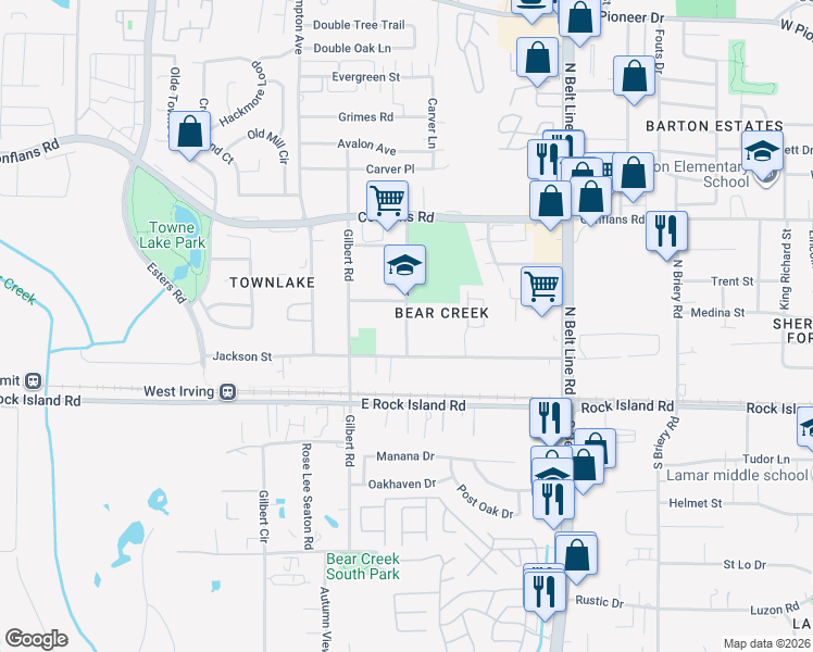map of restaurants, bars, coffee shops, grocery stores, and more near 411 Davis Drive in Irving