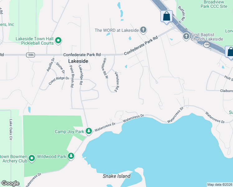 map of restaurants, bars, coffee shops, grocery stores, and more near 211 Vanshire Road East in Lakeside