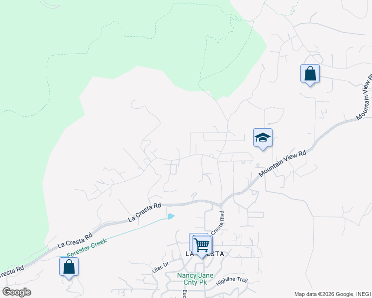 map of restaurants, bars, coffee shops, grocery stores, and more near 171 La Cresta Heights Road in El Cajon
