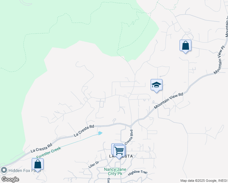 map of restaurants, bars, coffee shops, grocery stores, and more near 145 La Cresta Heights Road in El Cajon