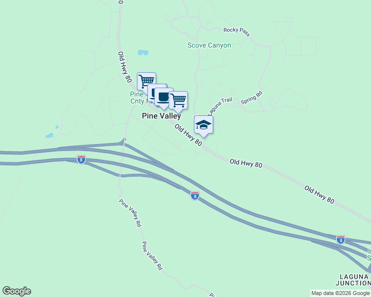 map of restaurants, bars, coffee shops, grocery stores, and more near 29012 Oak Lane in Pine Valley