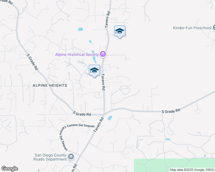 map of restaurants, bars, coffee shops, grocery stores, and more near 2315 Tavern Road in Alpine