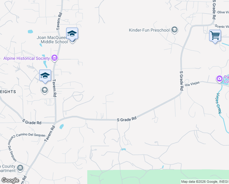 map of restaurants, bars, coffee shops, grocery stores, and more near 2412 Deland Drive in Alpine
