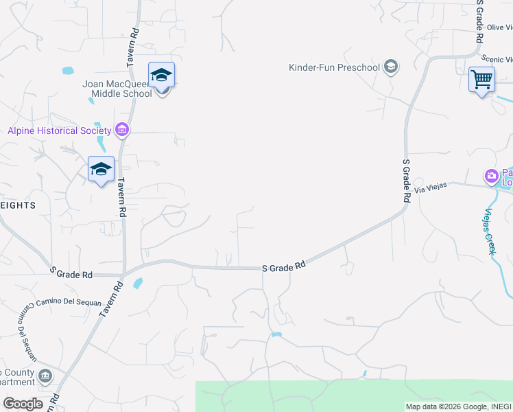 map of restaurants, bars, coffee shops, grocery stores, and more near 2412 Deland Drive in Alpine