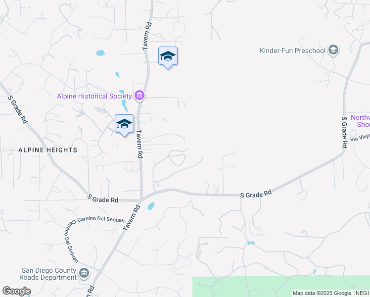 map of restaurants, bars, coffee shops, grocery stores, and more near 2302 Shaylene Way in Alpine