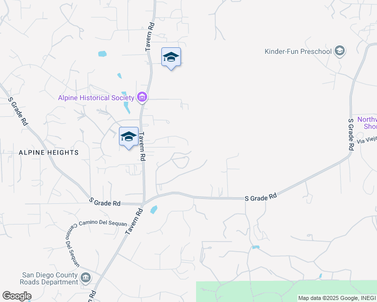map of restaurants, bars, coffee shops, grocery stores, and more near 2302 Shaylene Way in Alpine