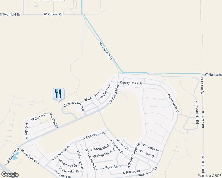 map of restaurants, bars, coffee shops, grocery stores, and more near 4774 West Agave Court in Eloy