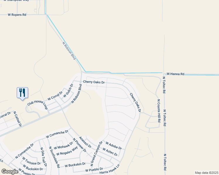 map of restaurants, bars, coffee shops, grocery stores, and more near West Agave Avenue in Eloy