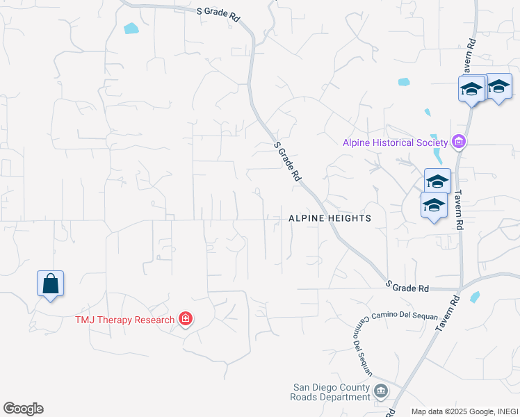 map of restaurants, bars, coffee shops, grocery stores, and more near 1222 Alpine Heights Road in Alpine