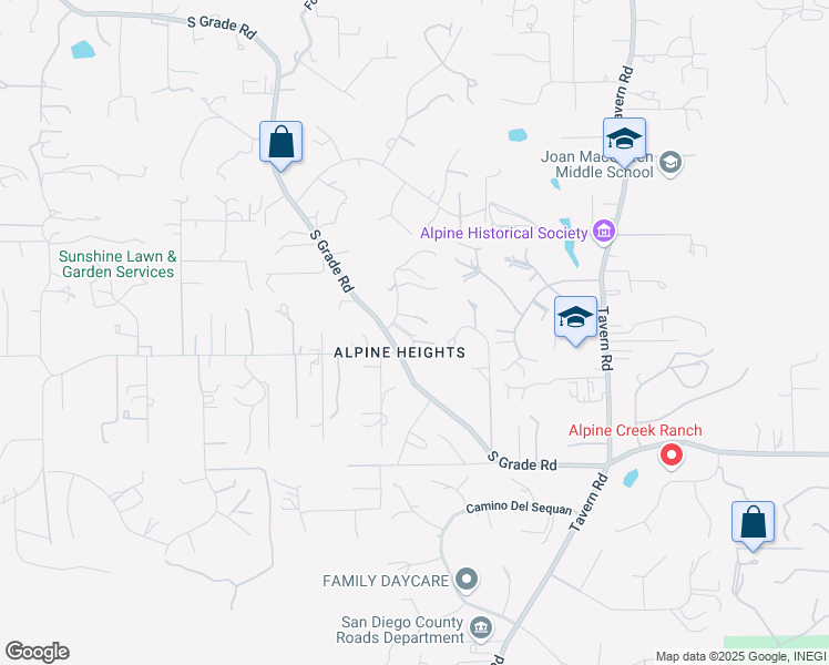 map of restaurants, bars, coffee shops, grocery stores, and more near 2185 Twisted Oak Lane in Alpine