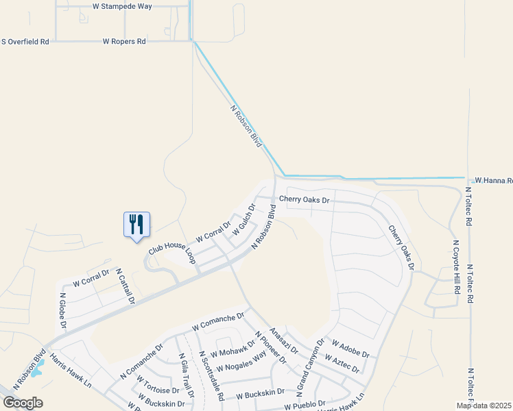 map of restaurants, bars, coffee shops, grocery stores, and more near 4774 West Agave Court in Eloy