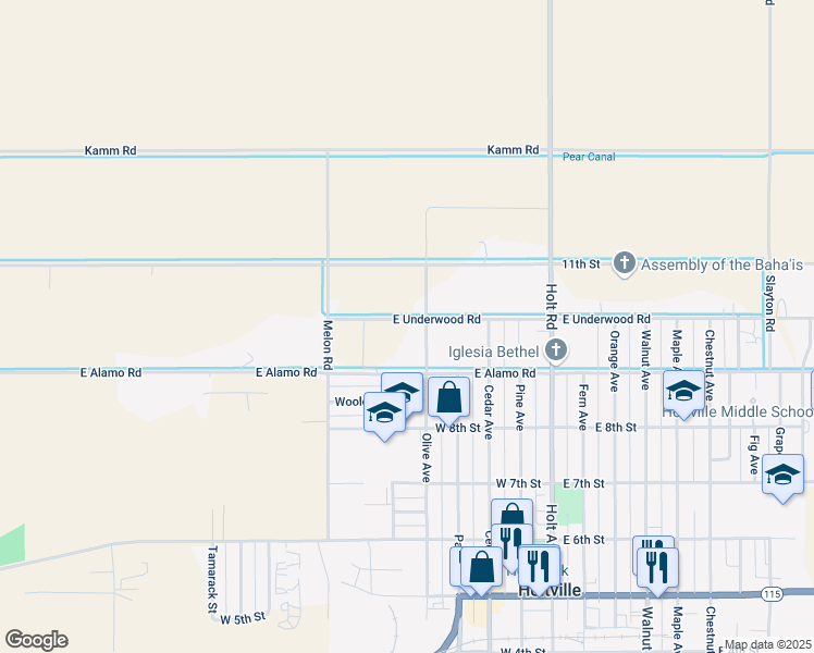 map of restaurants, bars, coffee shops, grocery stores, and more near 2325 Olive Avenue in Holtville