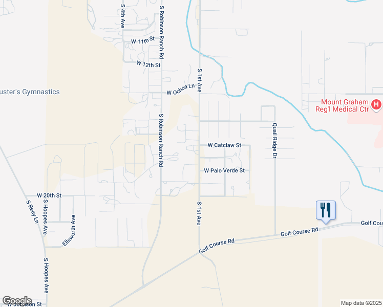 map of restaurants, bars, coffee shops, grocery stores, and more near 1738 South 1st Avenue in Thatcher