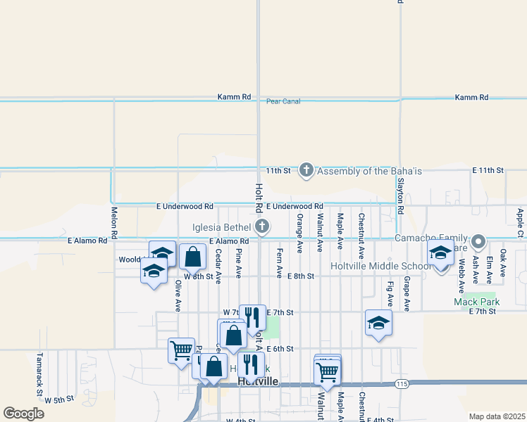 map of restaurants, bars, coffee shops, grocery stores, and more near 950 Holt Avenue in Holtville