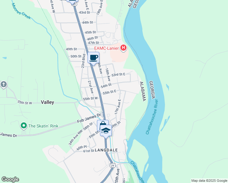 map of restaurants, bars, coffee shops, grocery stores, and more near in Valley