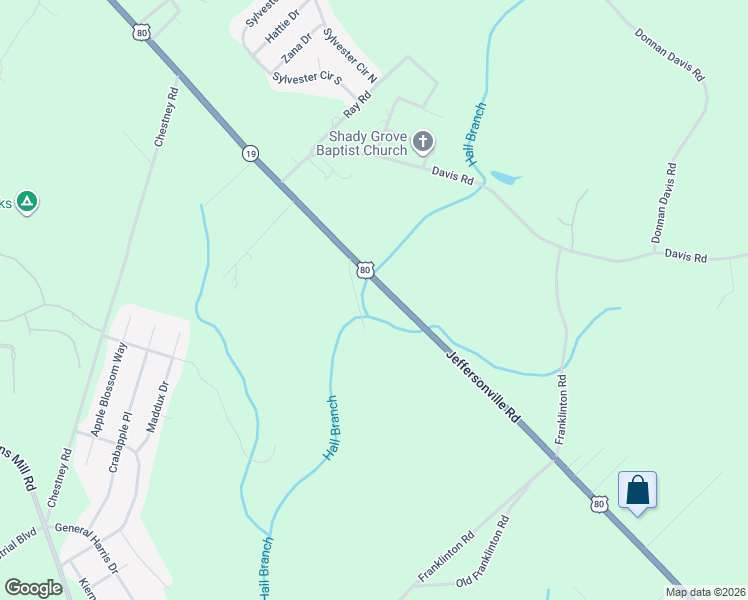 map of restaurants, bars, coffee shops, grocery stores, and more near 4895 Jeffersonville Road in Macon