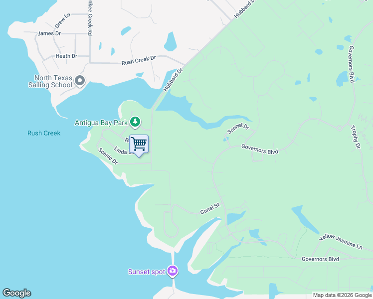 map of restaurants, bars, coffee shops, grocery stores, and more near Governors Boulevard in Heath