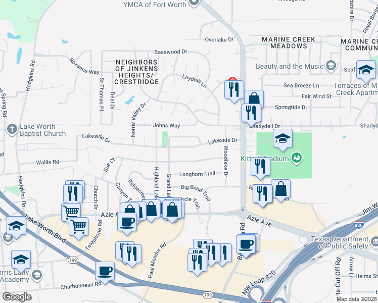 map of restaurants, bars, coffee shops, grocery stores, and more near 6325 Lakeside Drive in Lake Worth
