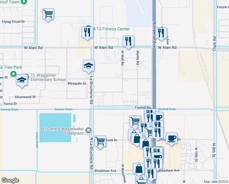 map of restaurants, bars, coffee shops, grocery stores, and more near 470 Wall Road in Imperial