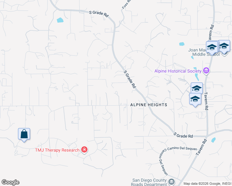 map of restaurants, bars, coffee shops, grocery stores, and more near 1222 Alpine Heights Road in Alpine