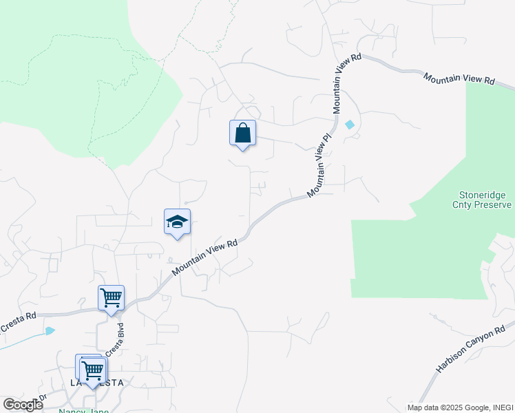 map of restaurants, bars, coffee shops, grocery stores, and more near 720 Mountain View Road in El Cajon