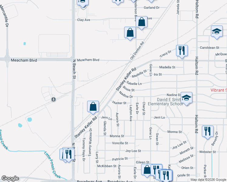 map of restaurants, bars, coffee shops, grocery stores, and more near 4409 Stanley Keller Road in Haltom City