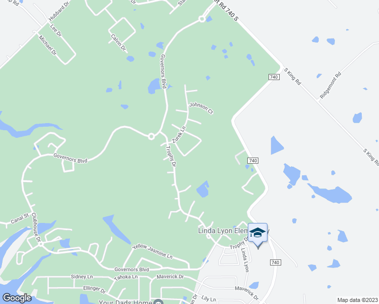 map of restaurants, bars, coffee shops, grocery stores, and more near Brooks Trail in Heath
