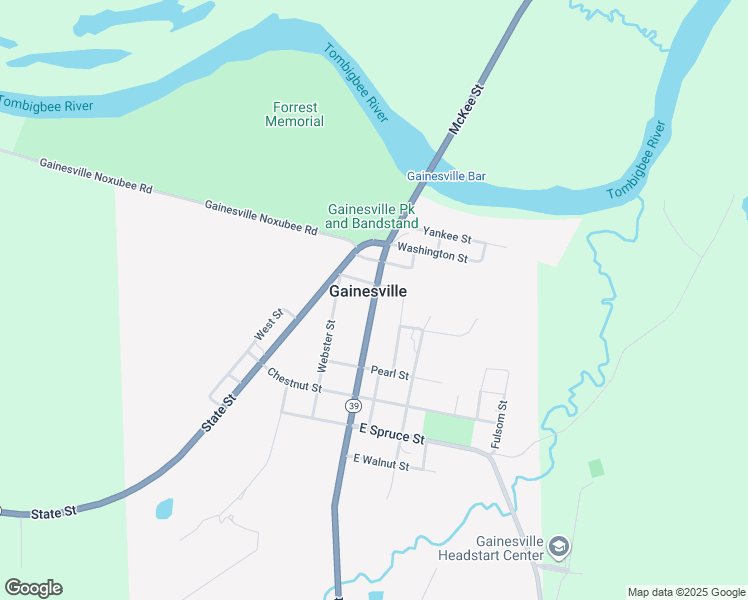 map of restaurants, bars, coffee shops, grocery stores, and more near McKee Street in Gainesville