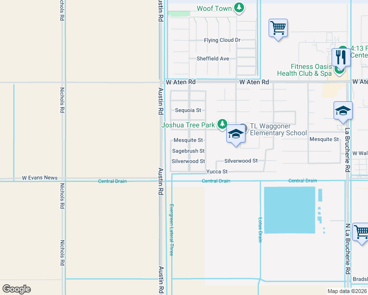 map of restaurants, bars, coffee shops, grocery stores, and more near in Imperial