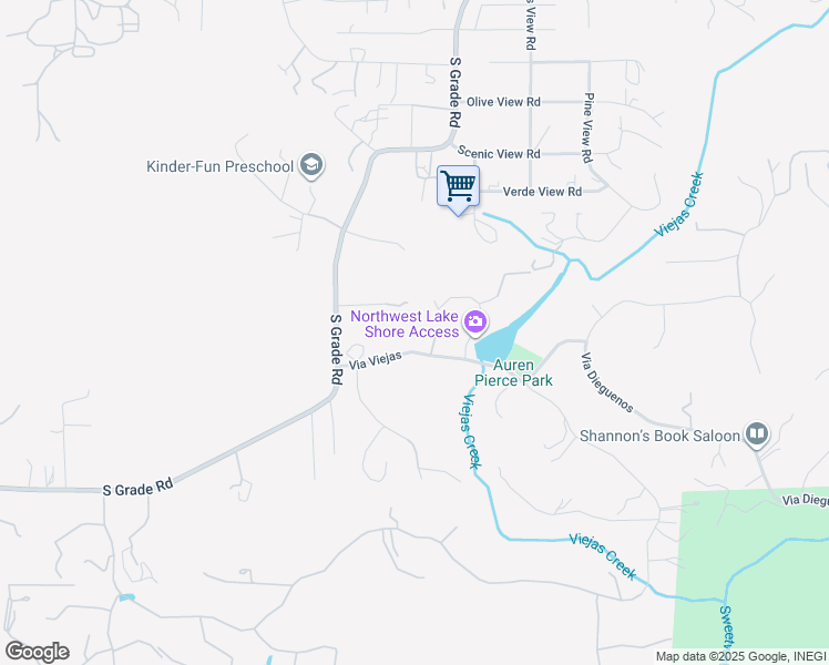 map of restaurants, bars, coffee shops, grocery stores, and more near 2686 Via Viejas in Alpine