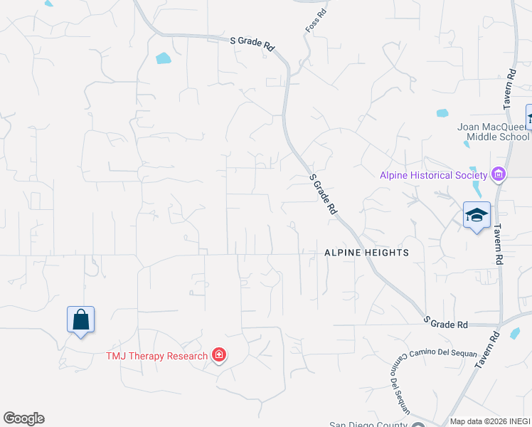 map of restaurants, bars, coffee shops, grocery stores, and more near 1061 Ranchito Court in Alpine
