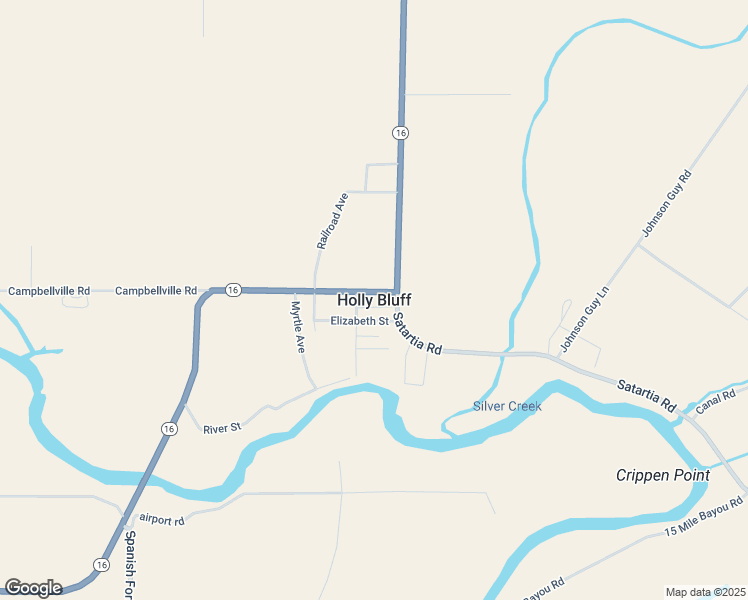 map of restaurants, bars, coffee shops, grocery stores, and more near in Holly Bluff