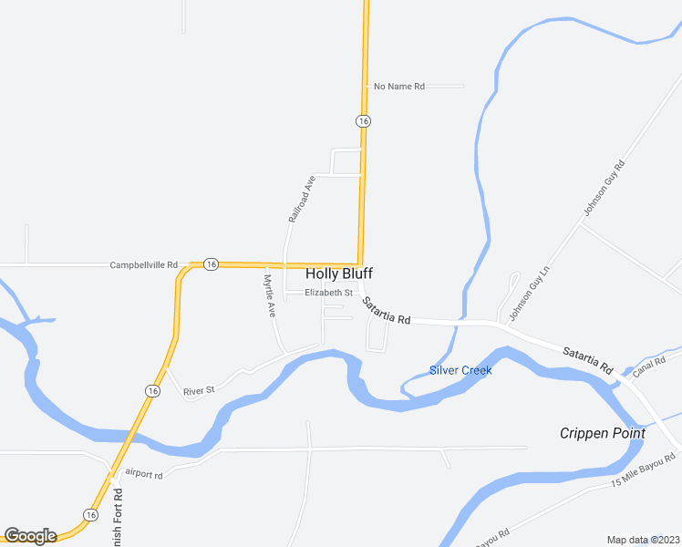 map of restaurants, bars, coffee shops, grocery stores, and more near in Holly Bluff