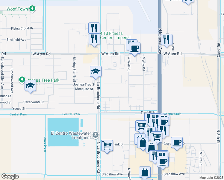 map of restaurants, bars, coffee shops, grocery stores, and more near 480 West Wall Road in Imperial