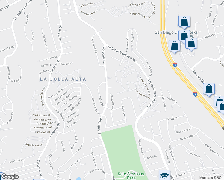 map of restaurants, bars, coffee shops, grocery stores, and more near 2423 Corona Court in San Diego