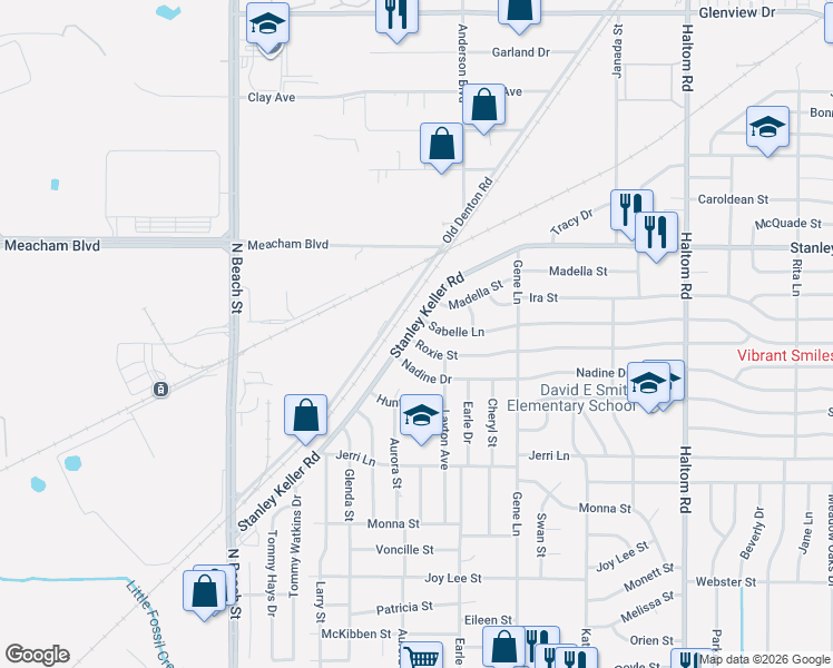 map of restaurants, bars, coffee shops, grocery stores, and more near 4517 Stanley Keller Road in Haltom City