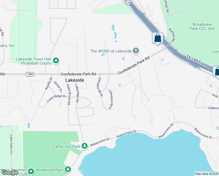 map of restaurants, bars, coffee shops, grocery stores, and more near 109 Vanshire Road East in Lakeside