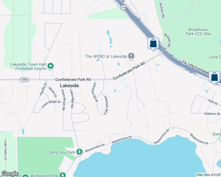 map of restaurants, bars, coffee shops, grocery stores, and more near 109 Vanshire Road East in Lakeside