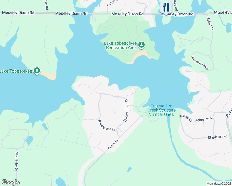 map of restaurants, bars, coffee shops, grocery stores, and more near 160 Waters Edge Drive in Lizella