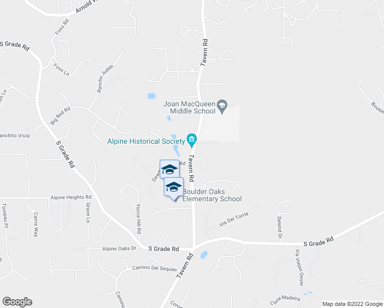 map of restaurants, bars, coffee shops, grocery stores, and more near 2201 Tavern Road in Alpine