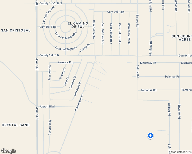 map of restaurants, bars, coffee shops, grocery stores, and more near Stinson Way in Dateland