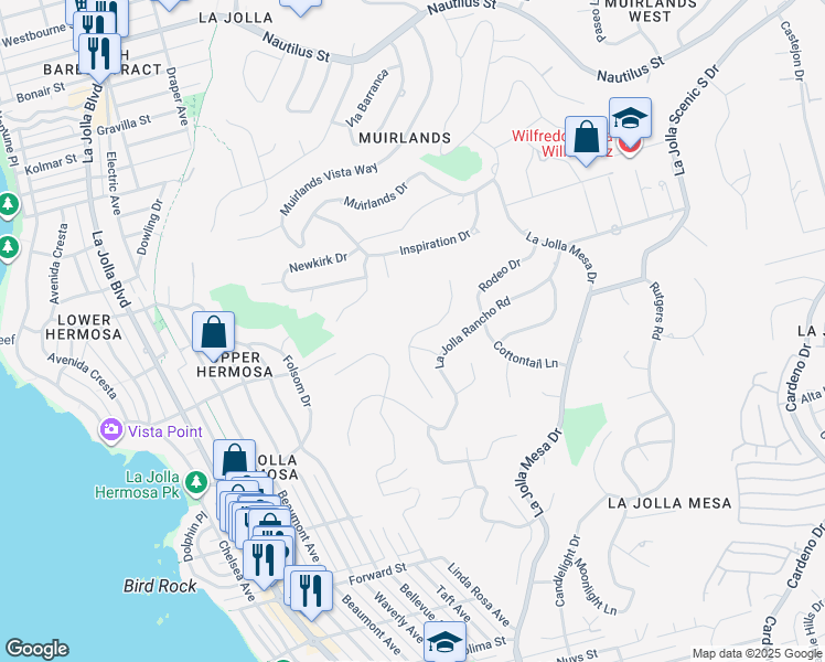 map of restaurants, bars, coffee shops, grocery stores, and more near 6018 Avenida Chamnez in San Diego