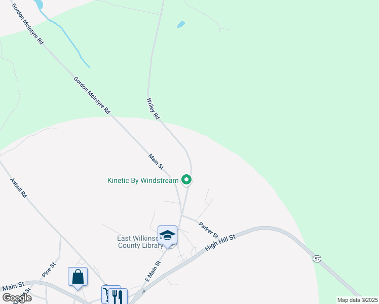 map of restaurants, bars, coffee shops, grocery stores, and more near 134 Wriley Road in Irwinton