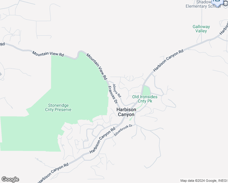 map of restaurants, bars, coffee shops, grocery stores, and more near 219 Frances Drive in El Cajon