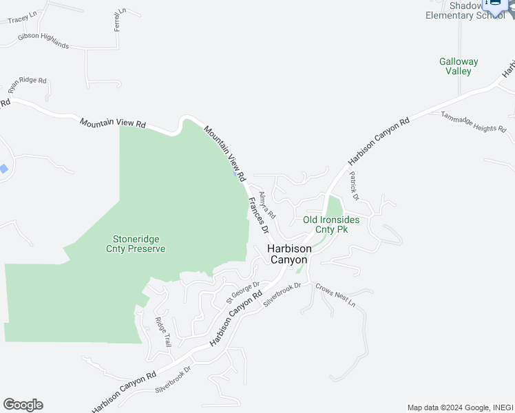 map of restaurants, bars, coffee shops, grocery stores, and more near 221 Frances Drive in El Cajon