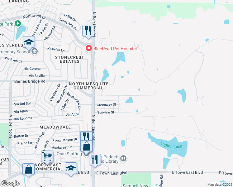 map of restaurants, bars, coffee shops, grocery stores, and more near 111 Barnes Bridge Road in Sunnyvale